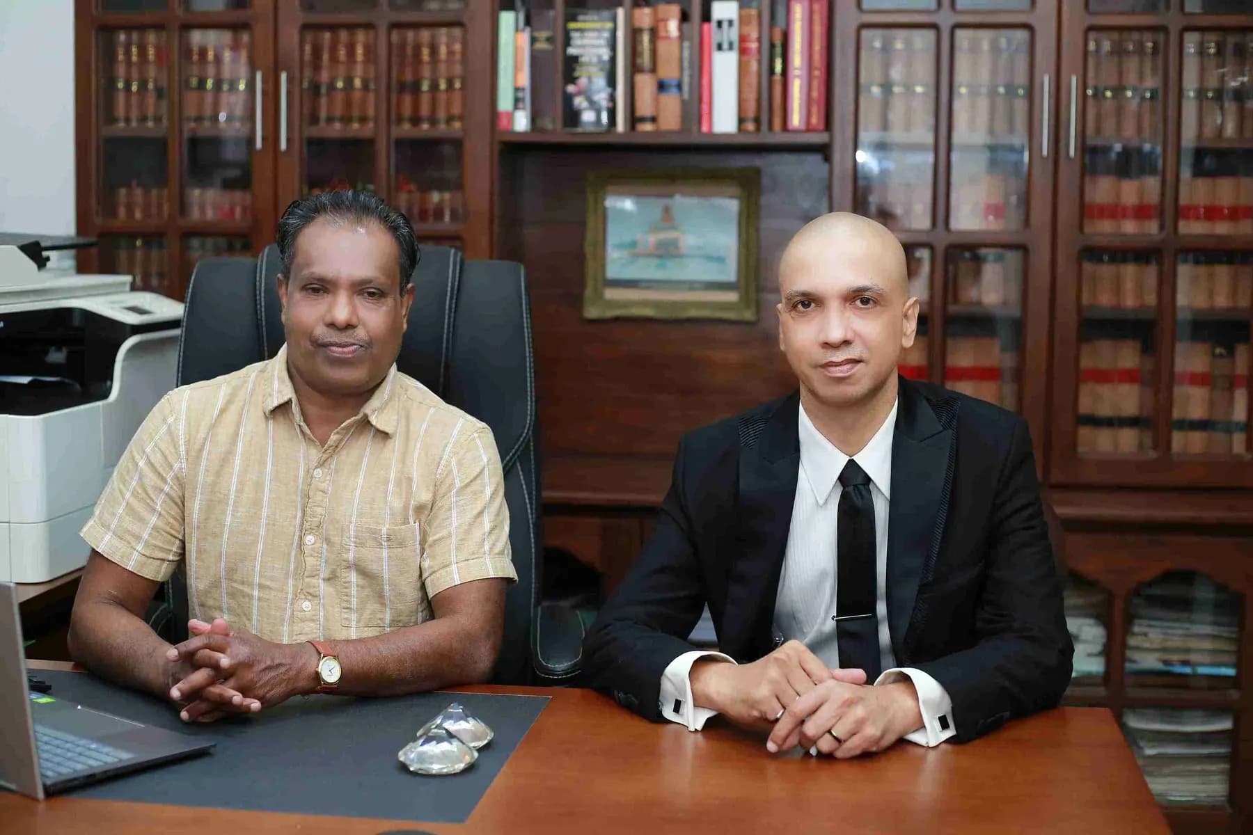 Mr. Kumaranayake with a client